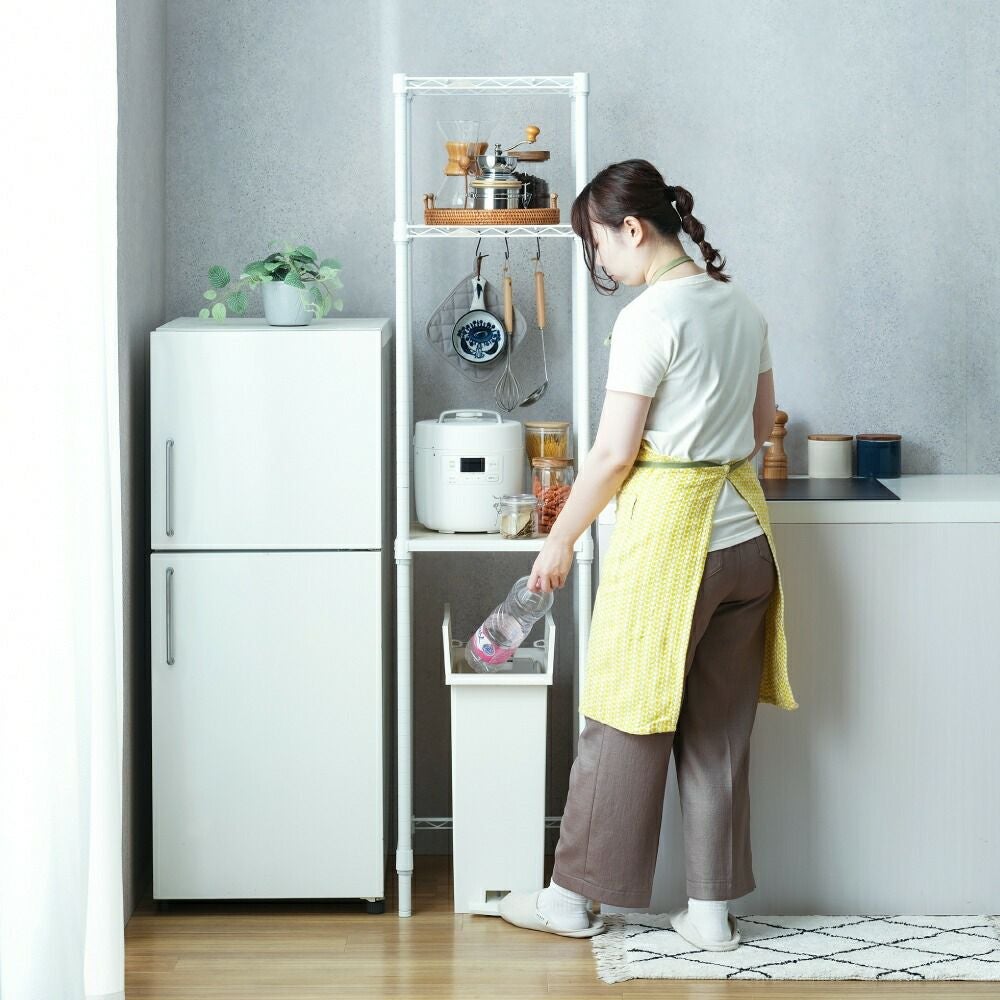 キッチンラック 幅40cm 3段 ルミナスラテ スチールラック ホワイト 幅