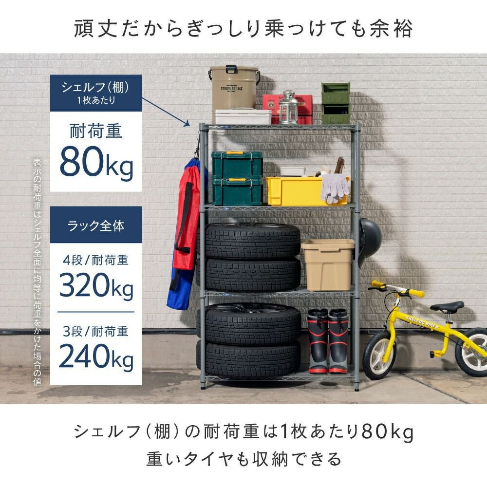 ながっと　ルミナス　ラック スチールラック 幅90cm 4段 幅91.5×奥行46×高さ151cm ルミナスEX