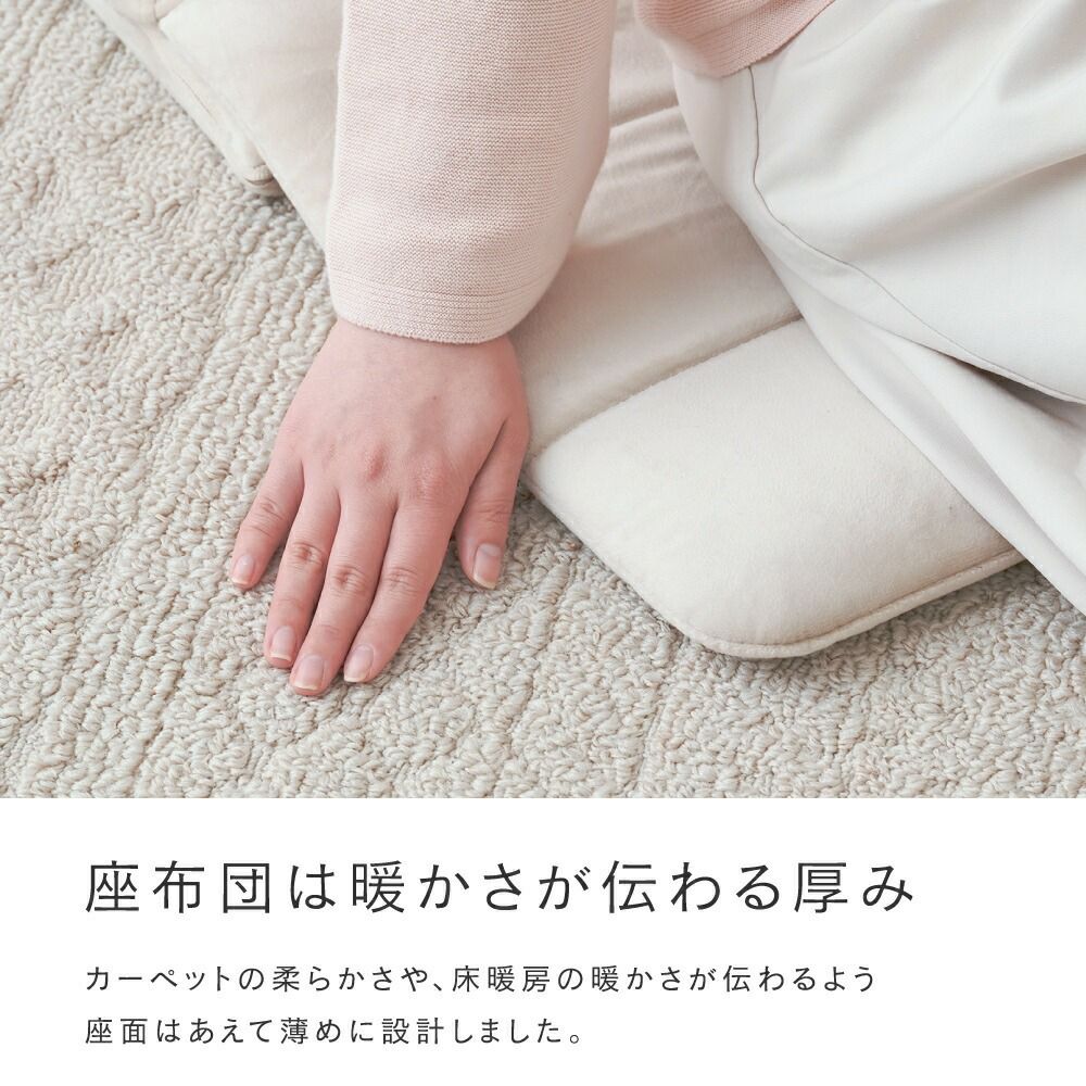 座椅子 背もたれ 18段階ギア 座布団 フロアチェア 幅41×奥行55-58×高さ