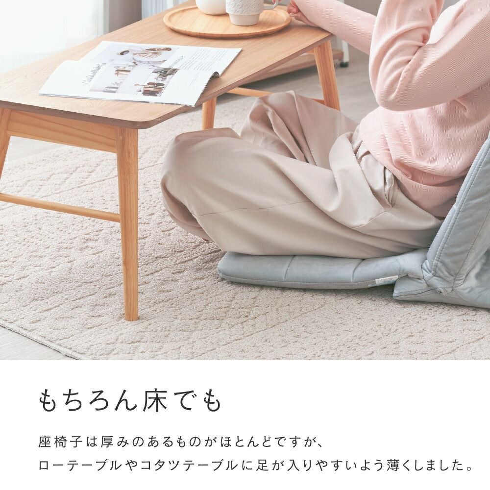 【九州限定価格】背もたれスライドでゆったり最高！！大人気商品 座椅子 背もたれ 18段階ギア フロアチェア 幅41×奥行80-98×高さ16-66cm