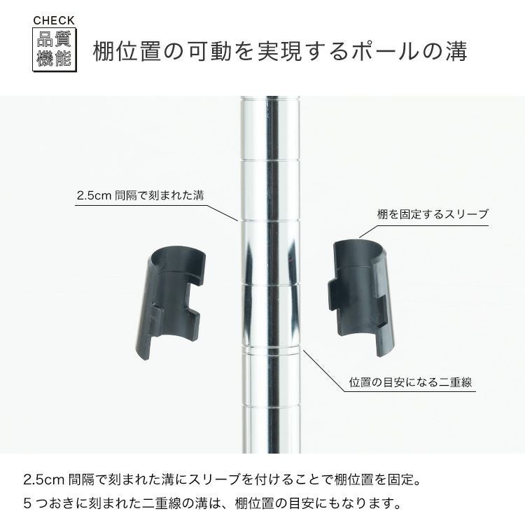 ワゴンラック 幅60cm 4段 スチールラック カートワゴン ルミナス