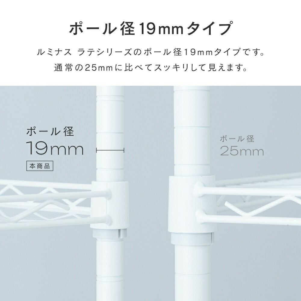 壁面突っ張りラック 幅60cm 5段 ルミナスラテ スチールラック 幅62.5