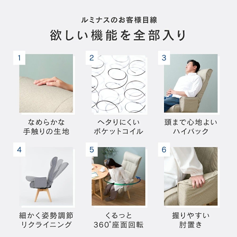 高座椅子 ハイバック 回転式 肘掛け 脚付き 幅64×奥行70～96×高さ96